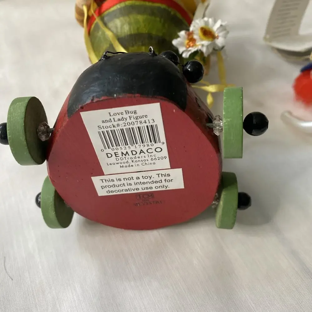 Damamged De carlini Clown & DEMDACO Love Bug-SEE PICS